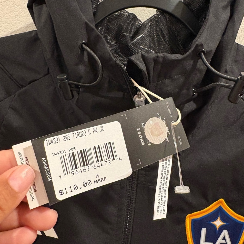 Adidas LA Galaxy Men's Tiro 23 All Weather Black Jacket Size M NWT HK7656 $110 - Picture 3 of 12